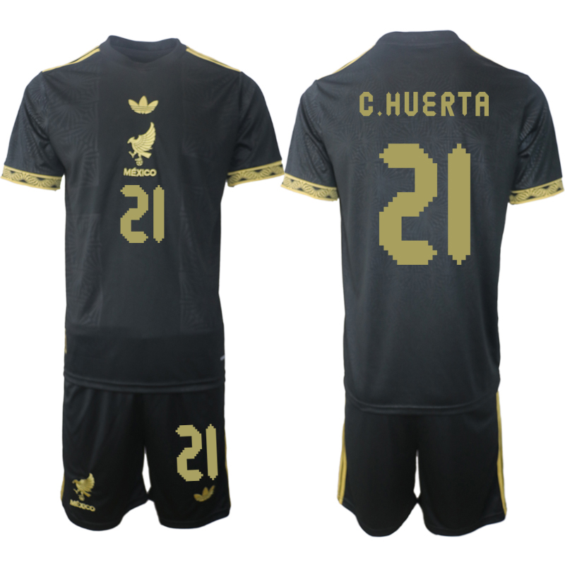 Men 2025-2026 National Team Season Mexico Black #21 Soccer Jersey